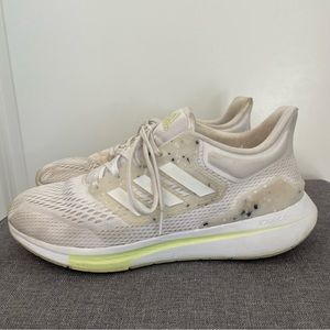 ADIDAS Bounce Women's Eq21 Running Shoe - White / Lime Size 10